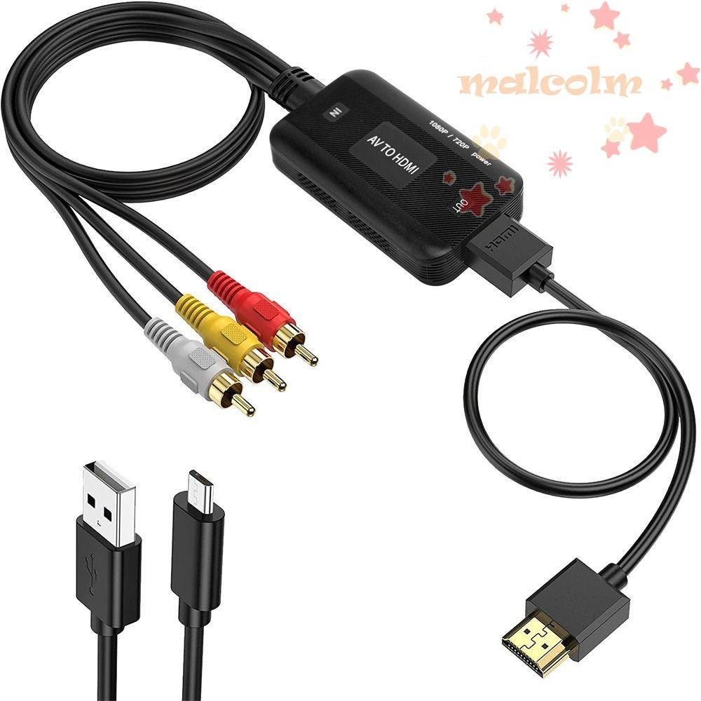 MALCOLM AV to HDMI Converter HD Link Cable รองรับ 1080P สายสัญญาณเสียง RCA to HDMI สาย RCA หญิง/ชาย 