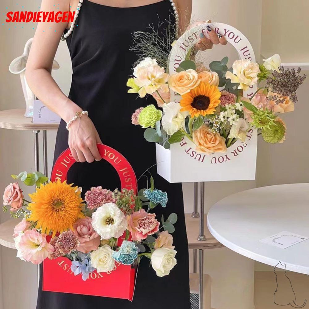ทราย ตะกร้าดอกไม้, กระดาษพร้อมที่จับกล่องบรรจุดอกไม้, ถุงของขวัญมือวันวาเลนไทน์