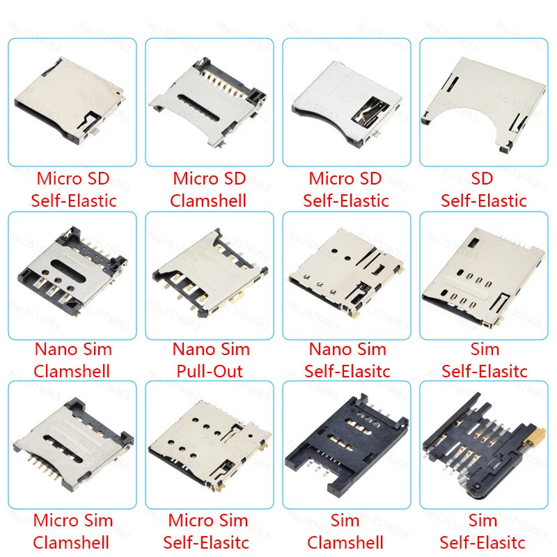 2/5/10 ชิ้น Mini/Micro/Nano SD/Sim Card Holder 6/7/8/9/10Pin Sim Slot Socket Connector Push/Self-Ela