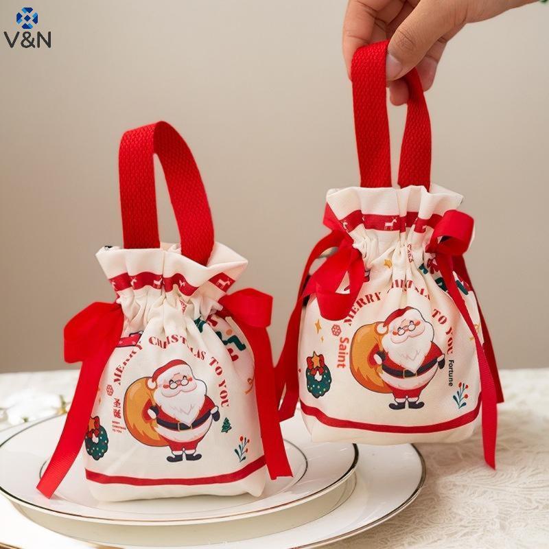 (V&N) ถุงบรรจุภัณฑ์คริสต์มาส Peace Fruit Bag Childrens Carry Handle Candy Bag .