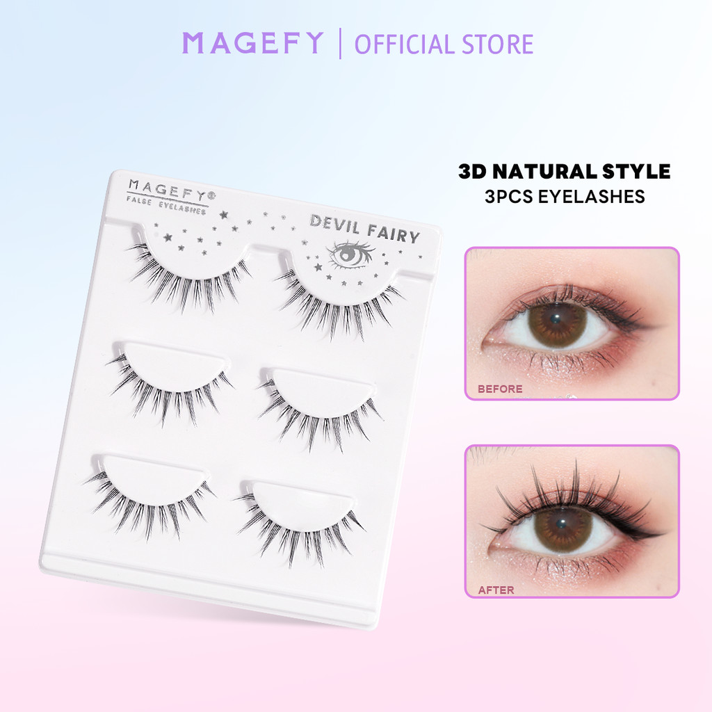 MAGEFY 5D ขนตาปลอม 3 คู่ ขนตาปลอมธรรมชาติ ขนตา ขนมิงค์ แบบธรรมชาติ Eyelashes 11 สไตล์ 7378