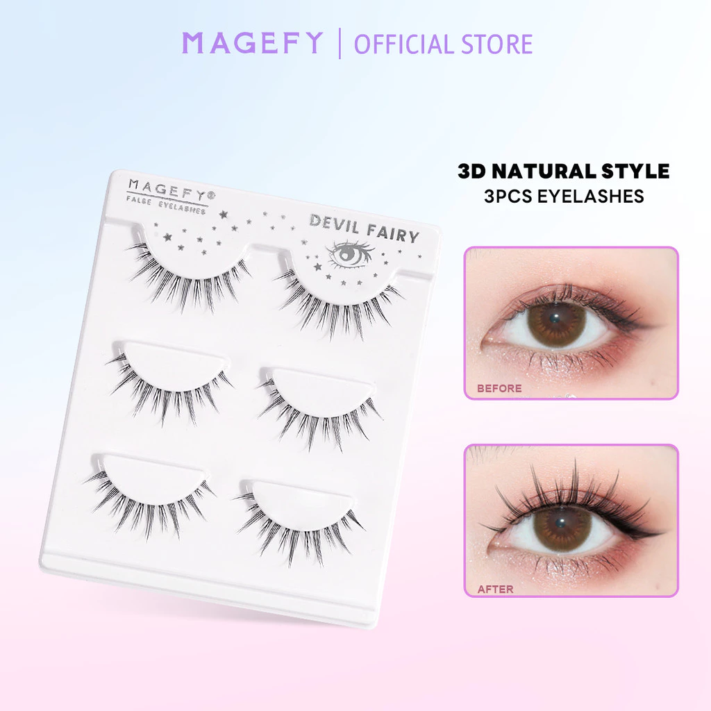 MAGEFY 5D ขนตาปลอม 3 คู่ ขนตาปลอมธรรมชาติ ขนตา ขนมิงค์ แบบธรรมชาติ Eyelashes 11 สไตล์ 7378