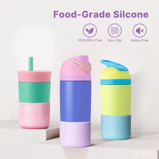 บูทซิลิโคนสําหรับ Owala FreeSip 16 oz & Flip 14 oz ขวดน้ําสแตนเลสหุ้มฉนวน, แขนป้องกันกันลื่นสําหรับเด็ก 12 oz Tumbler