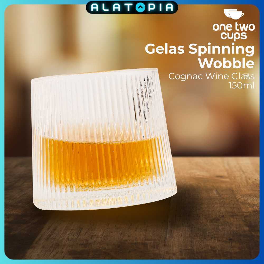 One Two Cups Whisky Crystal Spinning Wobble Rock Glass 150ml - YJ101