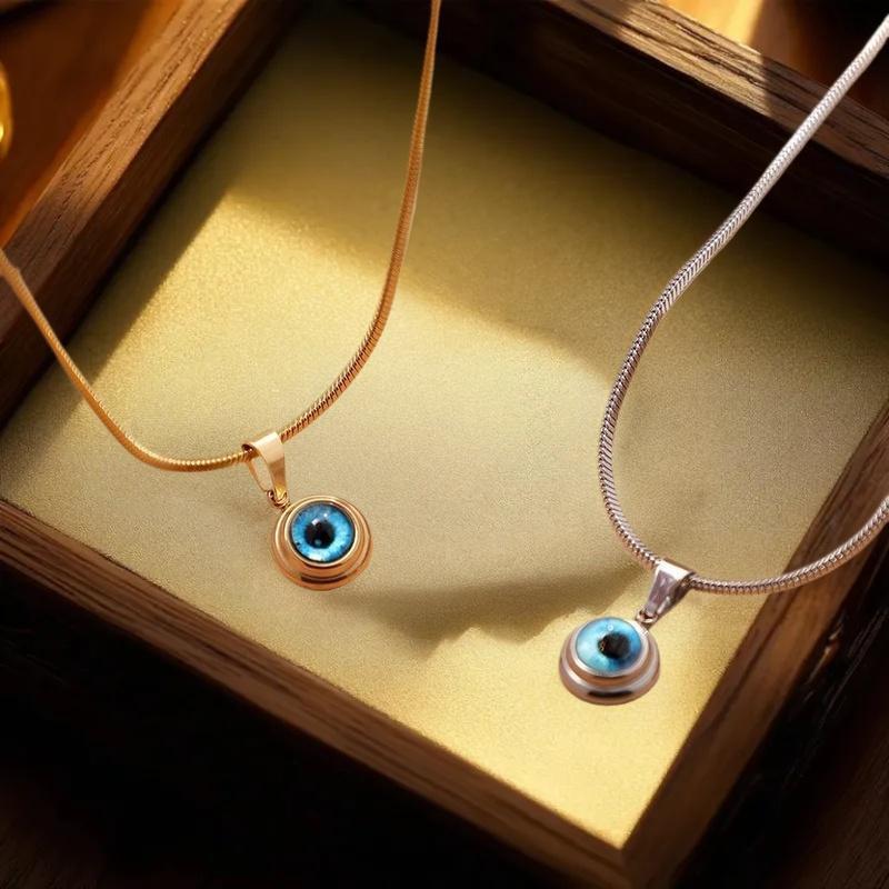 KILIG Angel Eyes Clavicle Chain Evil Eye สร้อยคอสําหรับผู้ชายผู้หญิง Evil Eye Choker แฟชั่นเครื่องปร