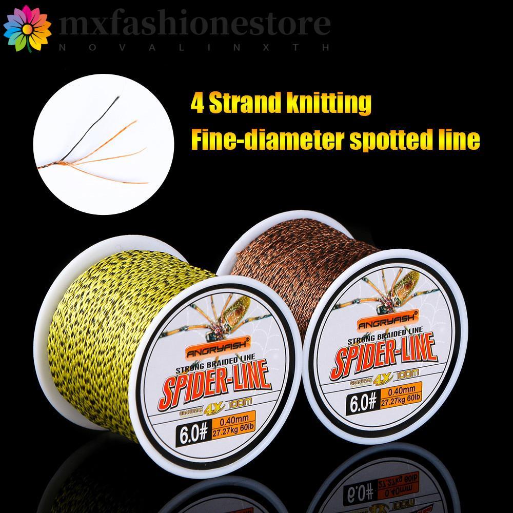 MXFASHIONE สายตกปลาวัสดุPE Endurance ความยาว100มتر ขนาด10-60ปอนด์ สีเหลืองลายcameo ทนทาน