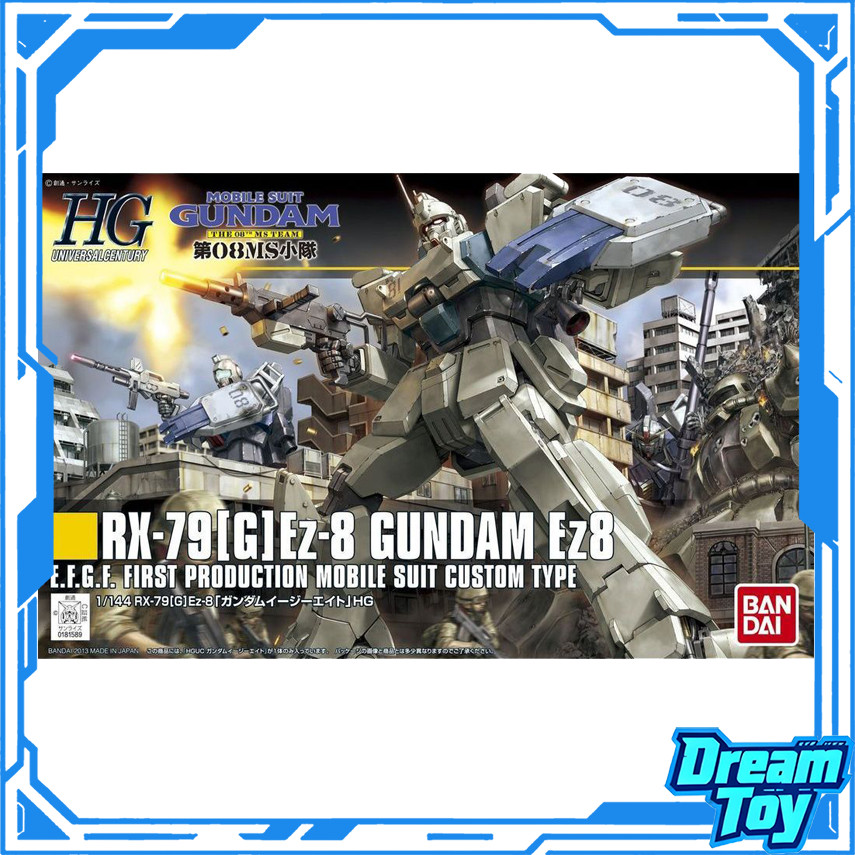 Bandai HG HGUC RX-79[G]Ez-8 Gundam Ez8 – EFSF ชุดโมเดลชุดสูทมือถือการผลิตครั้งแรกประเภทที่กําหนดเอง 