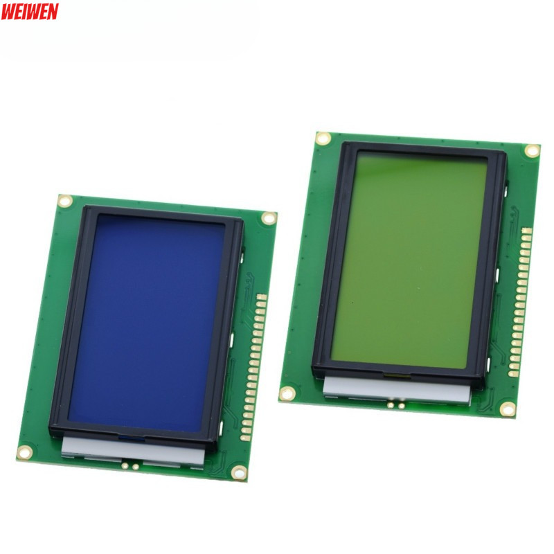 128*64 DOTS สีเหลืองสีเขียวโมดูล LCD 5V หน้าจอสีฟ้า 12864 LCD พร้อมแบ็คไลท์ ST7920 พอร์ตขนาน LCD1286