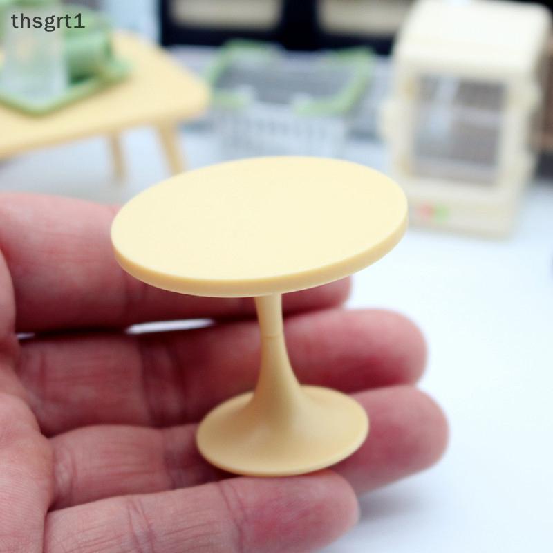 [thsgrt1] Dollhouse DIY Mini Round Table Micro Scene Model Bedroom Family Toys Dollhouse Miniature F