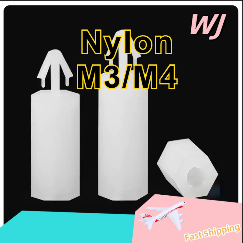 หัวเข็มขัดหกเหลี่ยมคอลัมน์ไนลอน M3,เสาไนล่อนหกเหลี่ยมแบบ snap-in เกลียวในสองด้าน ติดตั้งง่าย สำหรับแ