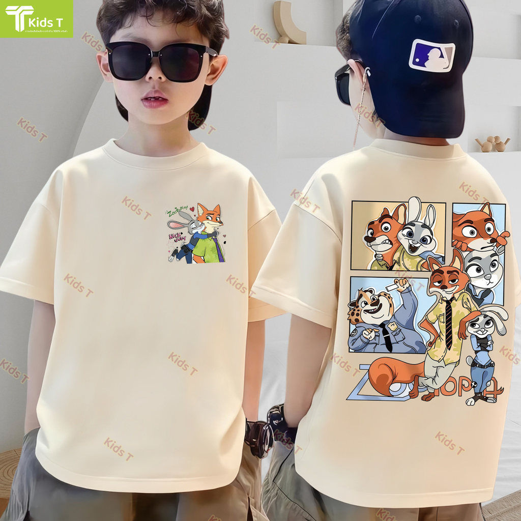 ร้าน Kids T เสื้อเด็ก ผลิตจากผ้าฝ้าย 100% พิมพ์ลาย zootopia เหมาะ เด็กผู้ชาย และ เด็กผู้หญิง #2