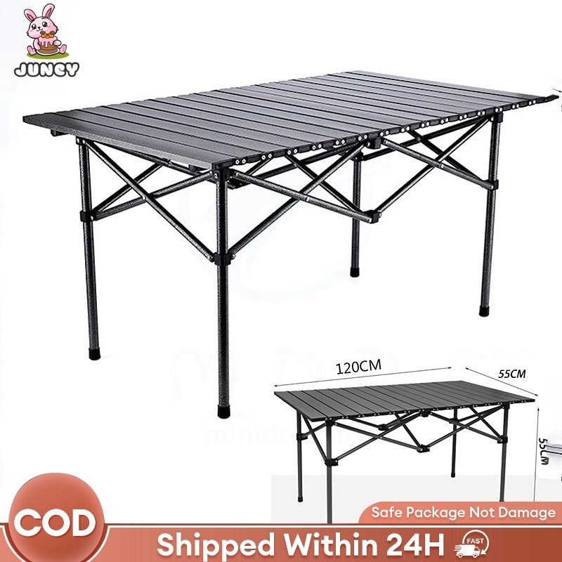 【JC】Camping Table Outdoor Table Folding Table Portable Outdoor Picnic Table BBQ Aluminium Table Egg 