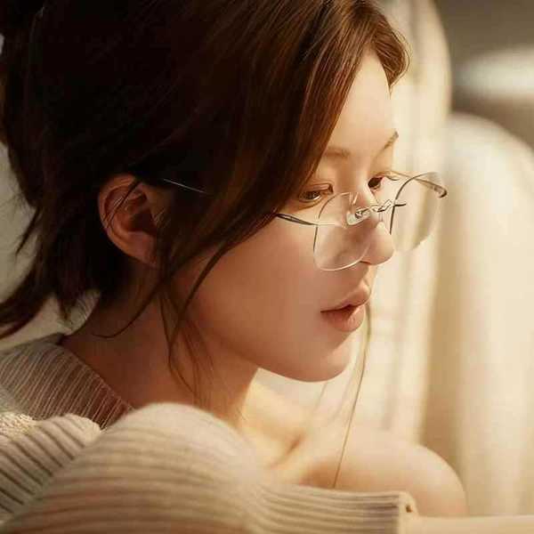 แว่นไร้กรอบ กรอบแว่นตา แว่นตาแฟชั่นใหม่จากเกาหลี XuMe XuYan สไตล์เรียบหรูสำหรับ 여성
