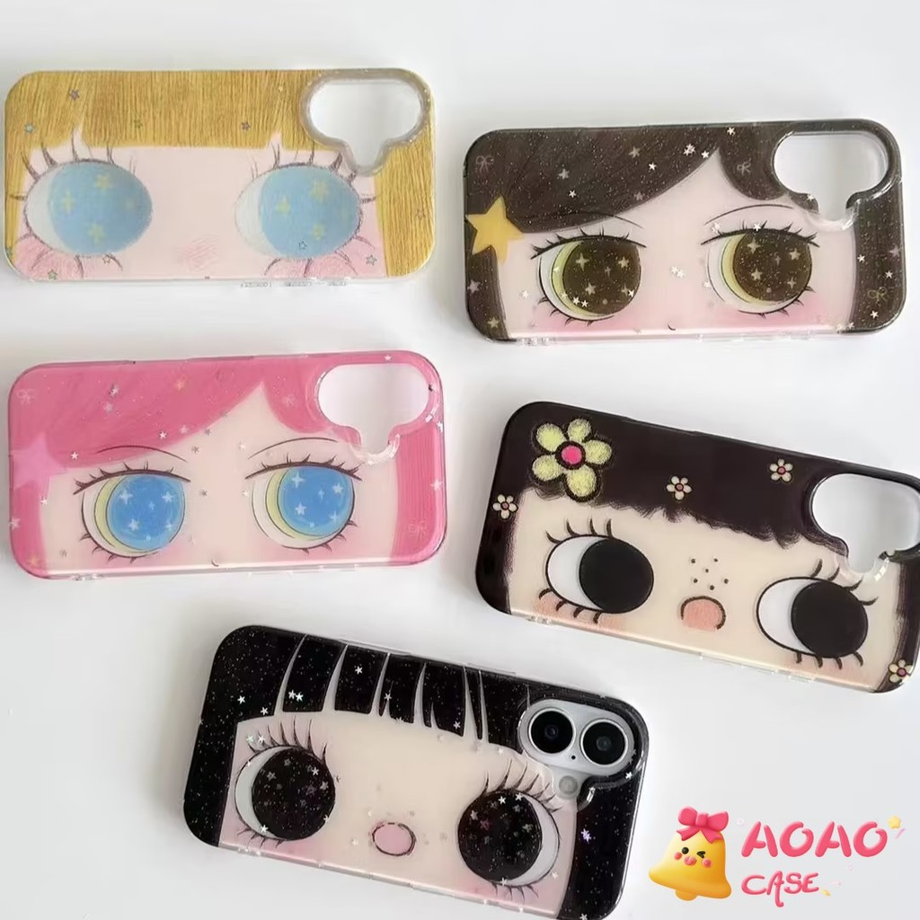 เคสไอโฟน 11 17 สำหรับ iPhone 17Air 17 13 15 16 11 12 14 Pro Max 16 14 15 Plus ปก IMD ใหม่ ลายการ์ตูนเด็กผู้หญิงน่ารัก