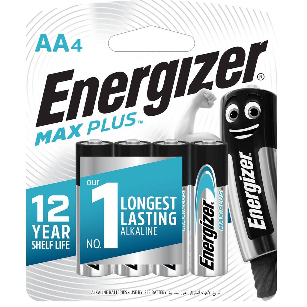 ถ่านอัลคาไลน์ Energizer Max Plus AA แพ็ก 4 ENERGIZER MAXPLUS EP91 AA BP4 WHITE PACK – โปรปัง