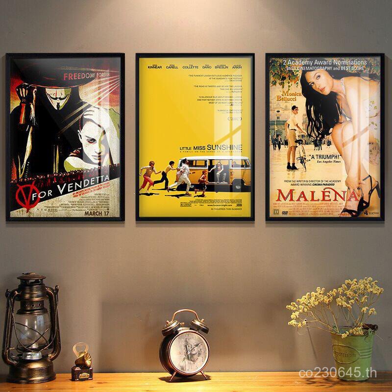 Classic Retro Cinema A6L Cinema Frameed Mural Art Cafe ภาพวาดตกแต่งผนังตกแต่งโปสเตอร์ N9ZF