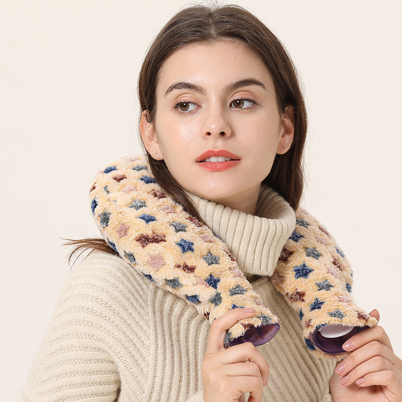 U-Shaped กระติกน้ําร้อนโปร่งใสน้ําฉีดกระดูกสันหลังส่วนคอแพ็คร้อนป้องกันคอถุงน้ําอุ่นไหล่อุ่นคอบรรจุ 