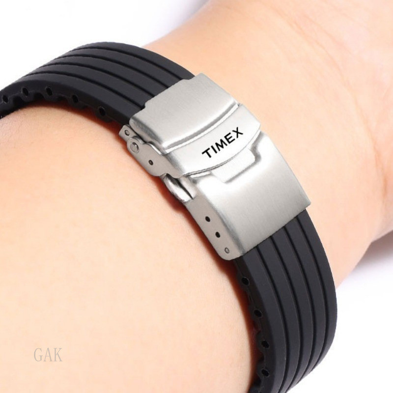 TIMEX ครั้ง 18/19/20/21/22/23/24มิลลิเมตรธรรมชาติสายนาฬิกายางกันน้ําสําหรับ ไทม์เอ็กซ์ สร้อยข้อมือซิลิโคนอ่อนนุ่มสายรัดข้อมือกีฬา