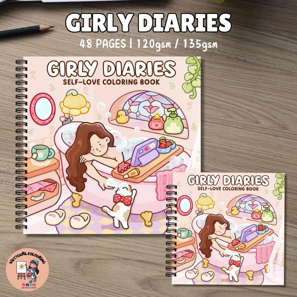 [LASER PRINTED] สมุดระบายสี GIRLY DIARIES 48 หน้า Bogikii