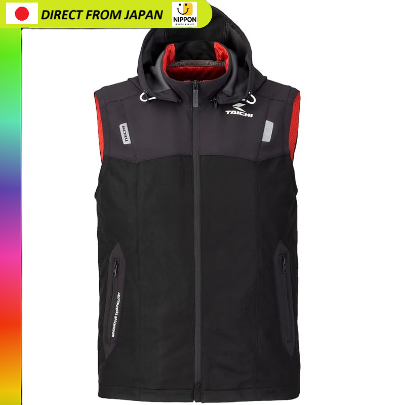 เสื้อกั๊กตาข่ายป้องกันตัวสำหรับมอเตอร์ไซค์ TAICHI รุ่น RSJ337 สีดำ ไซส์ M มาพร้อมอุปกรณ์ป้องกันหน้าอ