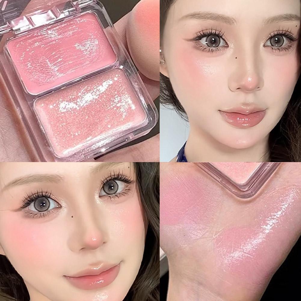 2 สี Liquid Blush ครีมแต่งหน้า Palette Cheek Tint แต่งหน้า Blusher Contour Highlight D0p4