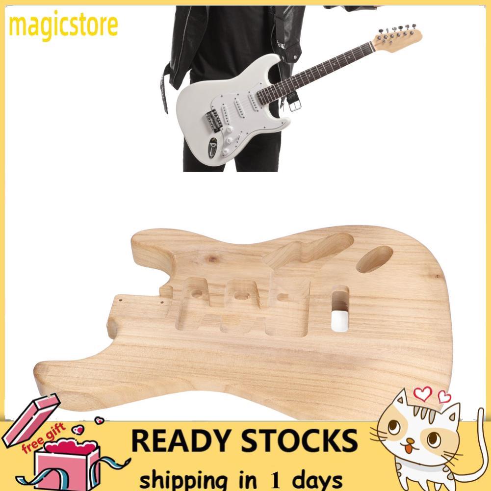 Macospice Macospice กีตาร์ไฟฟ้า Body Paulownia ไม้ง่ายคอการติดตั้งที่ยังไม่เสร็จน้ำหนักเบาสำหรับกีตา
