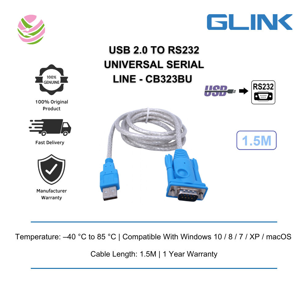 GLINK (GA-009)-1.5M USB 2.0 TO RS232 UNIVERSAL SERIAL LINE(1.5M) CB323BU
