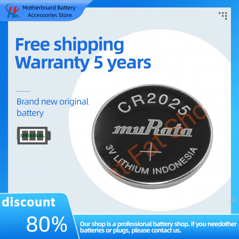 Murata CR2025 แบตเตอรี่ลิเธียม 3V แบตเตอรี่ปุ่มสําหรับแบตเตอรี่รีโมทคอนโทรลเมนบอร์ด