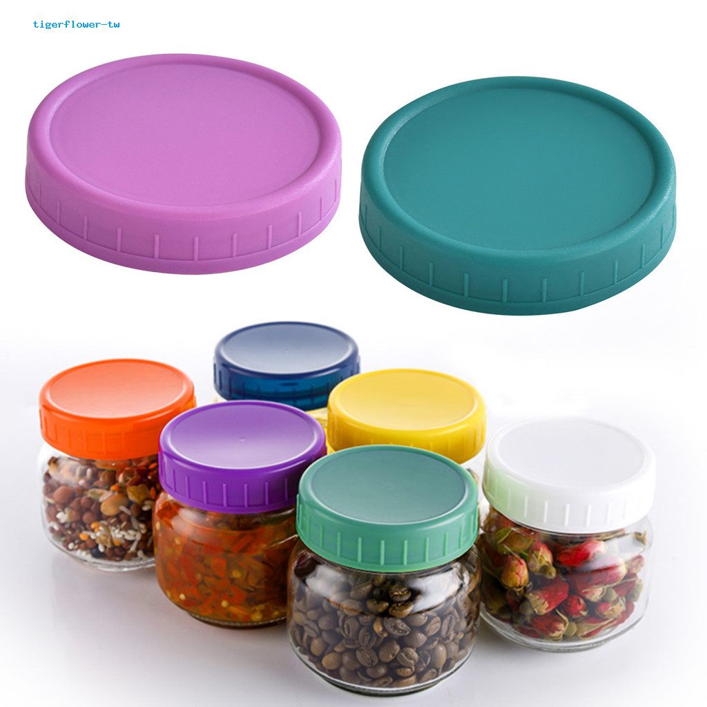 Reusable Jar ฝาปิดโถอาหาร 4pcs ปากกว้าง Mason Jar ฝาปิด 70/86 มม.Reusable Leak-proof Canning ครอบคลุมเกรดอาหารปิดผนึกหมวกเครื่องล้างจานปลอดภัย Perfect สําหรับรักษา