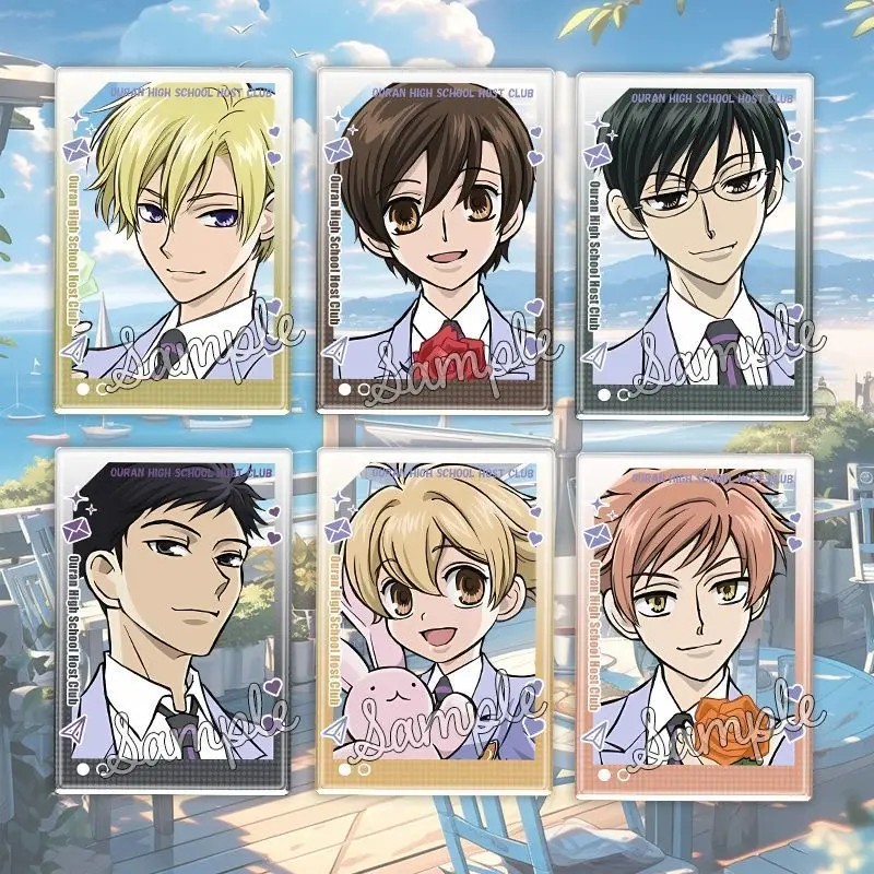 Ouran High School Host Club การ์ดอะคริลิคพวงกุญแจโปร่งใส Ouran Tamaki Stewardess Club อะนิเมะรุ่น