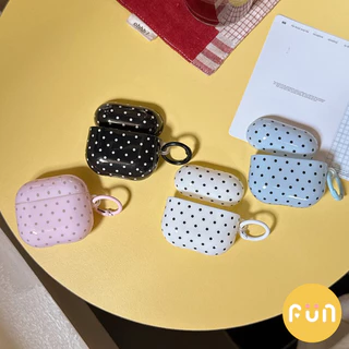 คลาสสิกจุดคลื่นหูฟังป้องกันกรณีเข้ากันได้สําหรับ Airpods 1 2 3 4 Pro Pro2 Pro3 Airpods4 Anti-lost TPU ปลอกหูฟัง