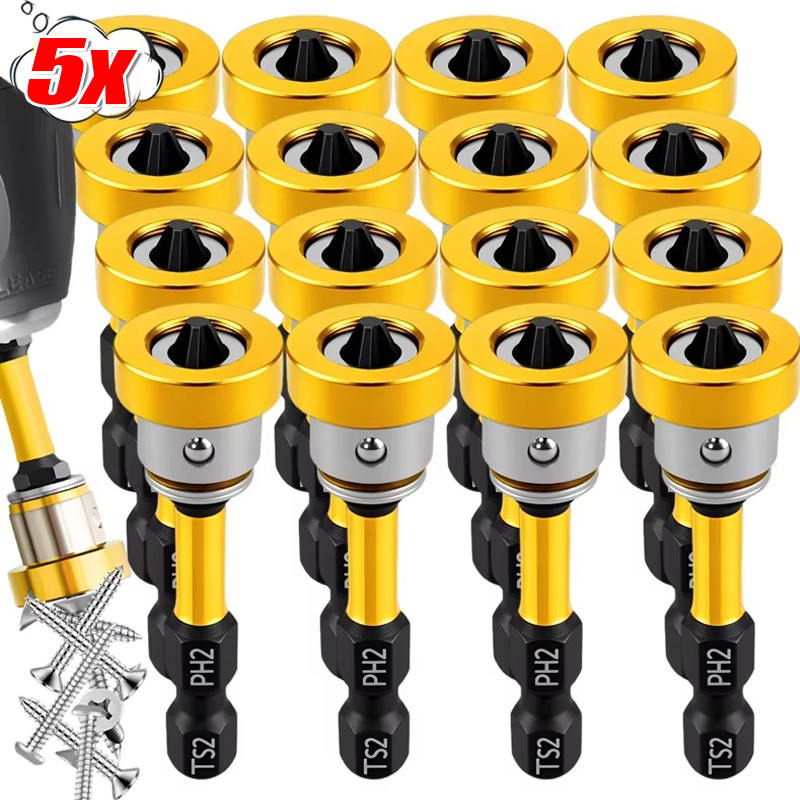 1/3/5 ชิ้น Professional PH2 ไขควงแม่เหล็กแบบปรับได้ Bits - Hex Shank ตําแหน่งแม่เหล็กเจาะบิตสําหรับการติดตั้งพื้นไม้