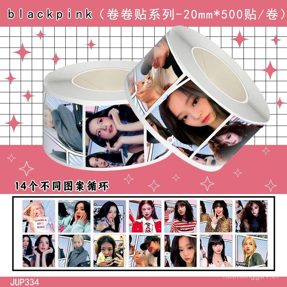 Girl Group c Roll Sticker High-value Pink Ink Girl Group Peripheral Handbook Sealing Sticker Waterpr