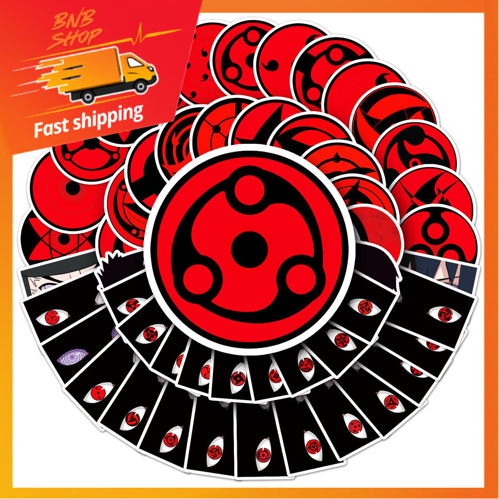 🍀ส่งจากไทย🍀 50ชิ้น สติกเกอร์ เนตรวงแหวน นินจาคาถา นารูโตะ Naruto Sharingan Sticker พร้อมส่ง