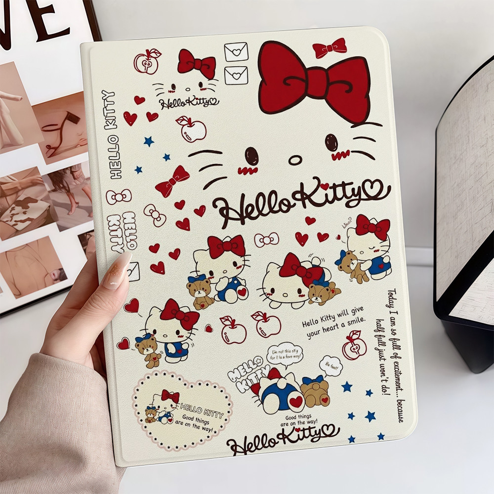 🔥จัดส่งทันที🔥เคสไอแพด ลายแมวโบว์ Gen9/8 Air5/4 Pro11 2024 Air7/6 11 Gen11 Mini7 สไตล์ลูกคุณ เคสipad