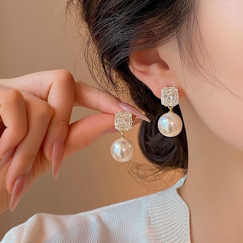 เข็มต่างหูมุก sterling silver 925 เล็กเรียบหรู เหมาะสำหรับฤดูใบไม้ร่วงและฤดูหนาว