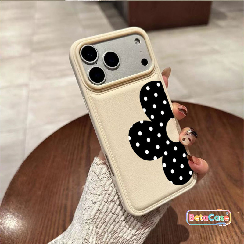 เคส iPhone 17 16 15 14 13 12 11Pro Max Phone Case เคสโทรศัพท์ลายดอกไม้ดำจุดสุดเท่ สินค้าใหม่ล่าสุด