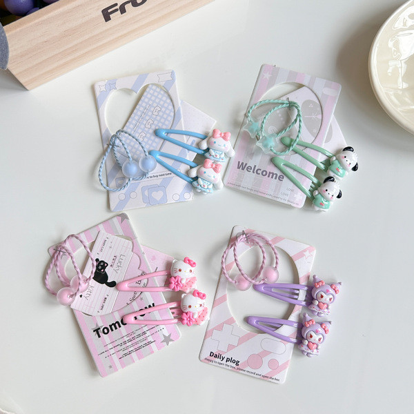 กิ๊บ sanrio เพชร กิ๊บ sanrio เต็มองุ่น Sanrio Hairpin สาว Pacha Katie น่ารัก All-Match ด้านข้างคลิป 