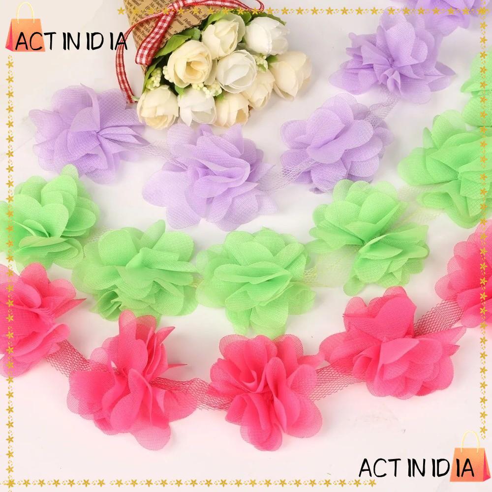 Actinidiara ชีฟองลูกไม้ Trim กว้าง 5 ซม. 2 Yards สำหรับตกแต่งเสื้อผ้า
