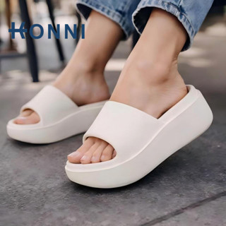 KONNI  ผู้หญิงพื้นหนาแบบใหม่รองเท้าแตะ แบบสวม น้ำหนักเบา   ร…