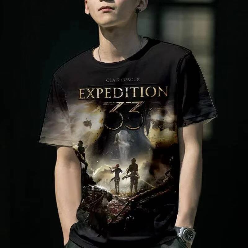 ฤดูร้อนใหม่ Expedition ทีม 33 เกม 3D พิมพ์เสื้อยืดสําหรับชายแขนสั้น O-คอ Tees