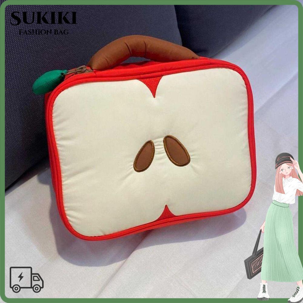 SUKIKI Travel Toiletry Bag, Pattern Light-weight Makeup Bag, Cute Large with Compartments Portable S