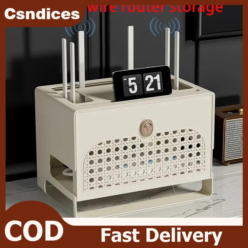 Csndices Router กล่องเก็บประหยัดพื้นที่ไร้สาย WIFI TV ชุด Top Case สาย Soet พลาสติกคอนเทนเนอร์เดสก์ท็อปองค์กรอุปกรณ์เสริมภายในบ้าน TH