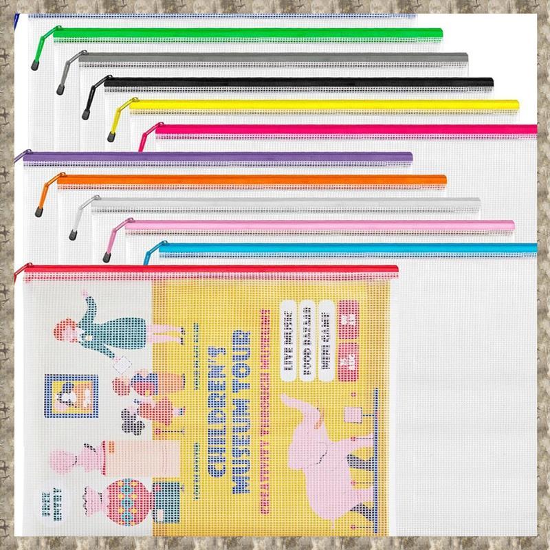 [zv0lma8i] A3 (16.59x12.4 In,12 ชิ้น) ถุงซิปตาข่าย,กระเป๋าซิปขนาดใหญ่พิเศษ 12 สี,กระเป๋าใส่แฟ้มกันน้