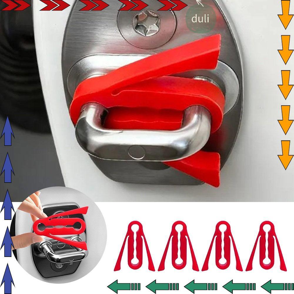 DUILIAN 4 ชิ้นรถล็อคประตูเสียง Deadener บัฟเฟอร์, Shock Absorption Sounding ฝาครอบล็อคประตู, ซีลซิลิโคนลดเสียงรถล็อคประตูสําหรับปิดเงียบกว่า