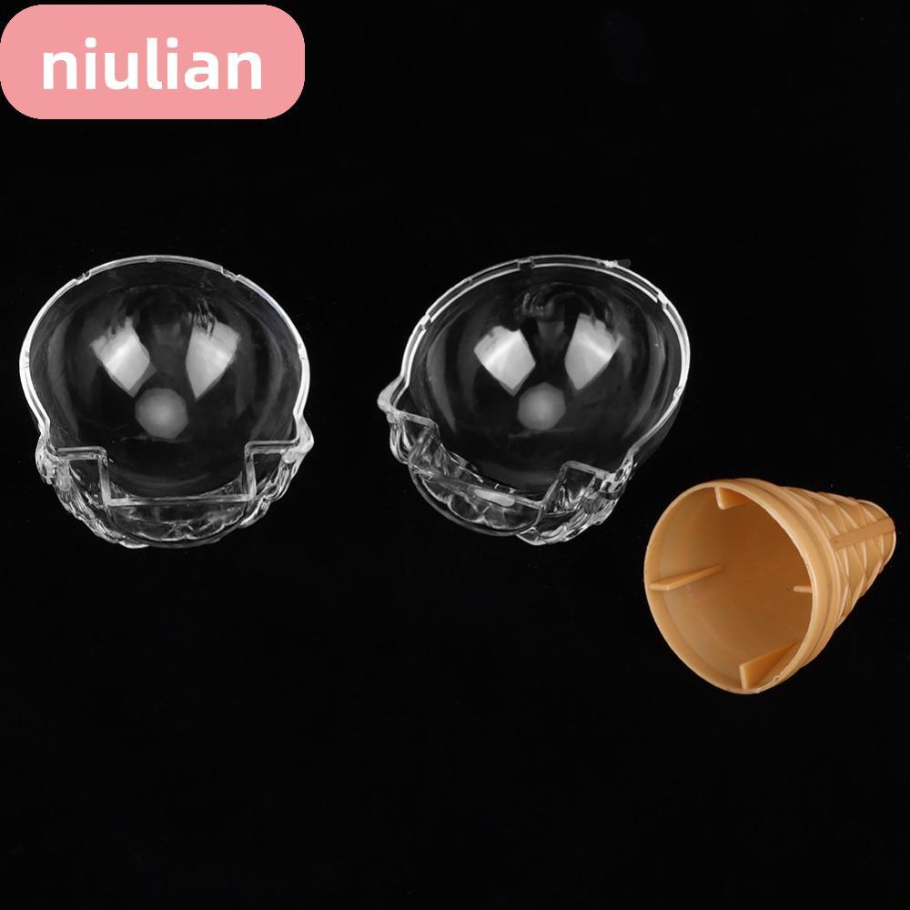 NIULIAN 8 ชิ้นกล่องขนมไอศกรีม,รูปร่างไอศกรีมReusableกล่องขนมโปร่งใส,พรรคโปรดปรานPS 10x6 ซม./3.9x2.4i