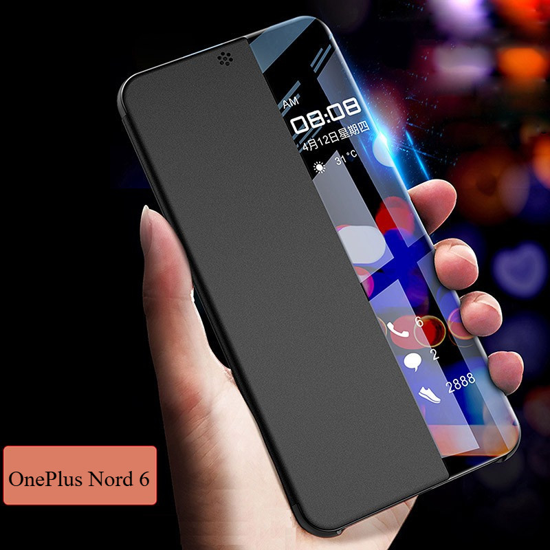 สําหรับ OnePlus Nord 6 Turbo 6V 6 ฝาครอบสมาร์ทหน้าต่างดู Stand Holder เคสโทรศัพท์สําหรับ OnePlus Tur