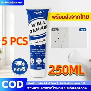 ครีมซ่อมผนัง 250g สูตรอัปเกรด กันน้ำ กันเชื้อรา อุดรอยตะปู รอยร้าวผนัง ใช้งานง่าย แห้งไว ไม่ทิ้งคราบ Wall Repair COD