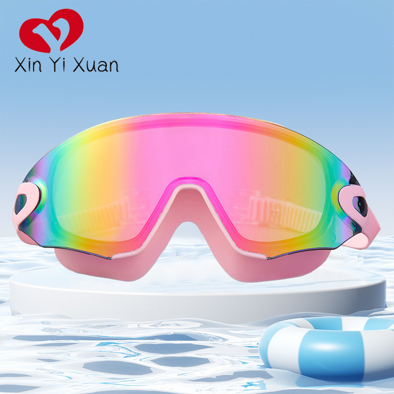 Adult swimming goggles Electroplated anti-fog swimming goggles European and American silicone Framel