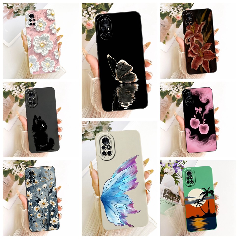 ปลอก Huawei Nova 8 ฝาครอบแฟชั่นการ์ตูนน่ารักตลกทาสีซิลิโคนเคสโทรศัพท์ ANG-L02B ANG-L21B ANG-L22B ANG